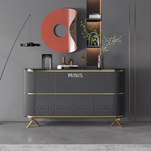 Soggiorno moderno bel tabellone nero con top in marmo