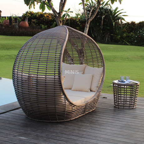 Sedia da esterno giardino balcone in alluminio daybed rattan