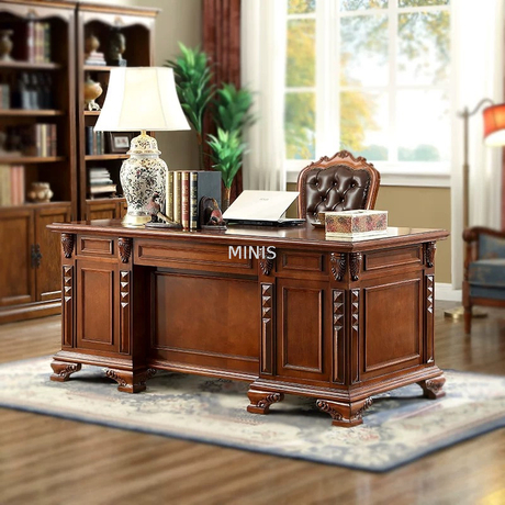 Home Office Furniure Vintage Good Wood Executive Work