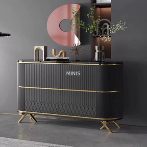 Soggiorno moderno bel tabellone nero con top in marmo