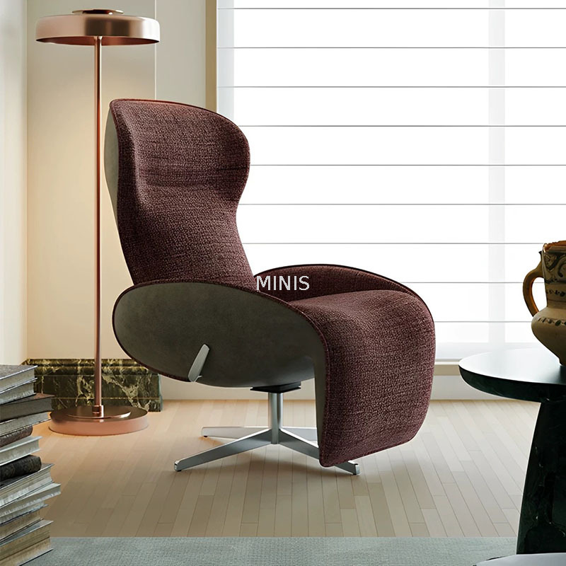 Buona sedia reclinabile rotante in tessuto con poggiapiedi retrattile