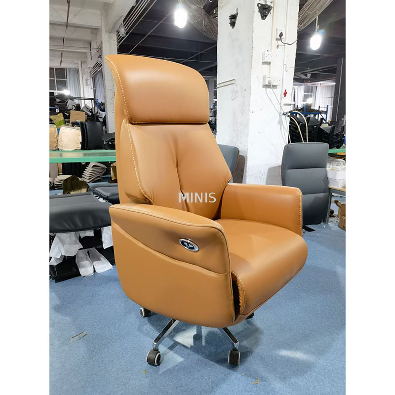 CEO Swivel Regolable Big Strong Brown Leather Office sedia