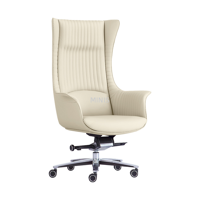 CEO Swivel Regolable Big Strong Brown Leather Office sedia