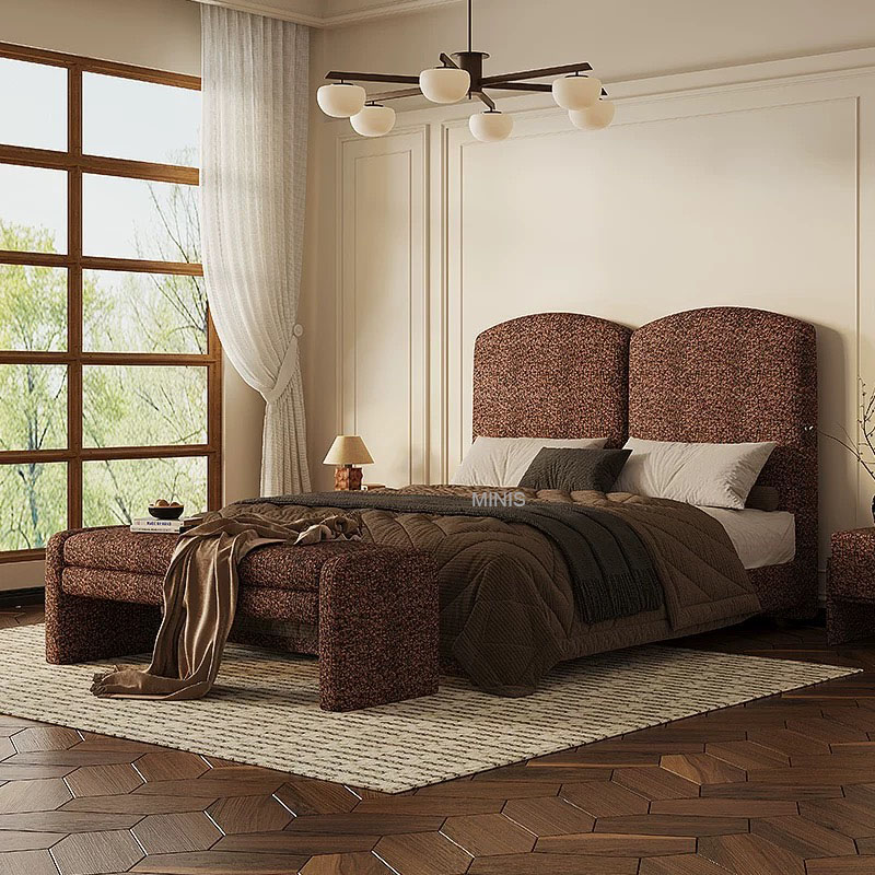 Mobili vintage per camera da letto cornice in legno buon letto in velluto verde