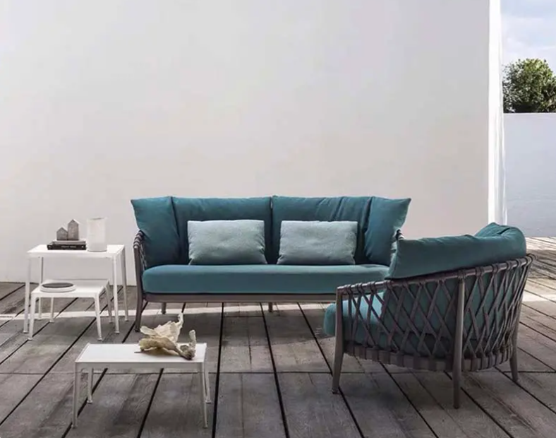 Giardino esterno corda moderna metallo impermeabile divano durevole