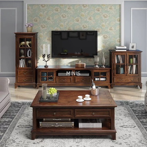 Soggiorno Brown Good TV Cabience e tavolino in legno