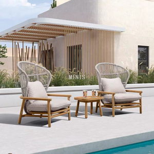 Cina Sedia da giardino confortevole per esterni in legno resistente con schienale alto