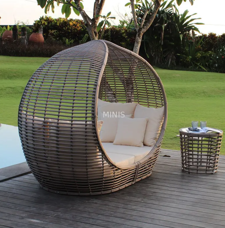 Sedia da esterno giardino balcone in alluminio daybed rattan