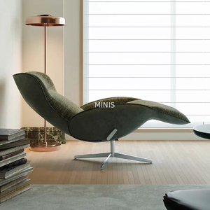 Buona sedia reclinabile rotante in tessuto con poggiapiedi retrattile