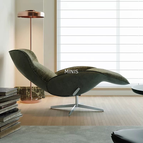 Buona sedia reclinabile rotante in tessuto con poggiapiedi retrattile