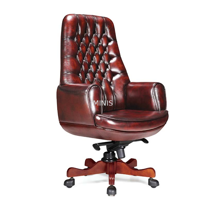 Sedia direzionale in pelle di mucca per ufficio Big Boss Furniture