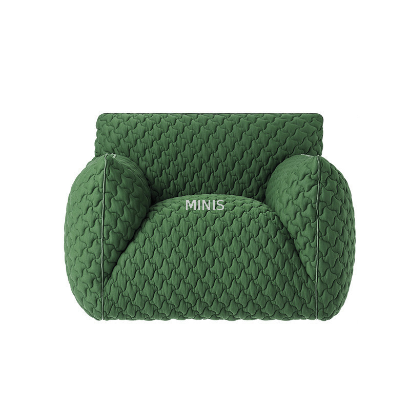Soggiorno o camera da letto comoda sedia singola in tessuto blu
