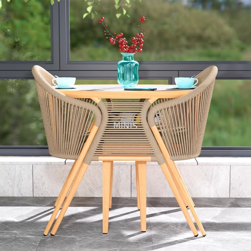 Tavolo da pranzo per balcone da giardino esterno e sedie salvaspazio