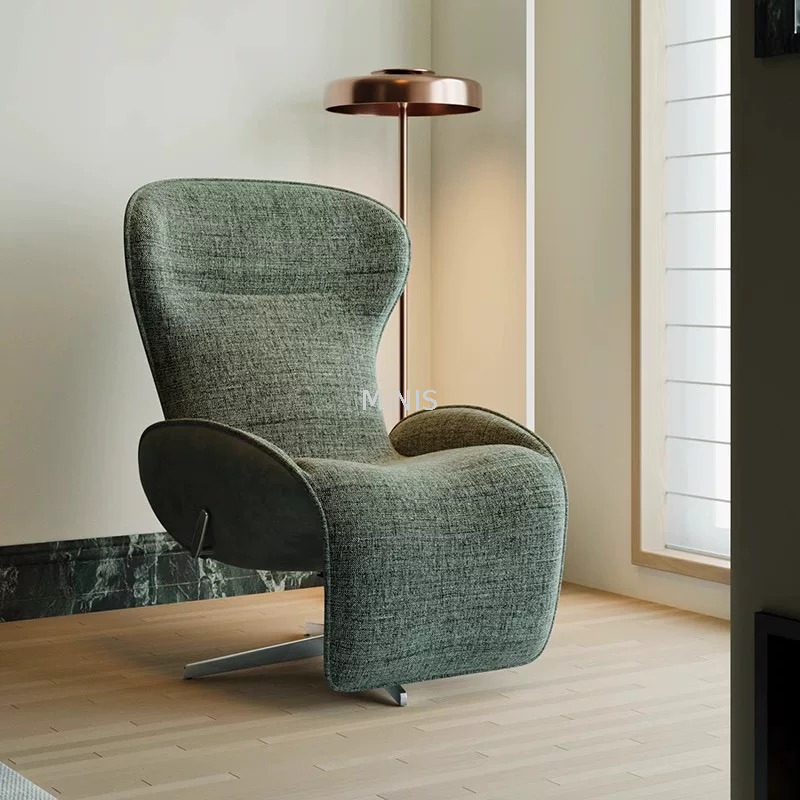 Buona sedia reclinabile rotante in tessuto con poggiapiedi retrattile