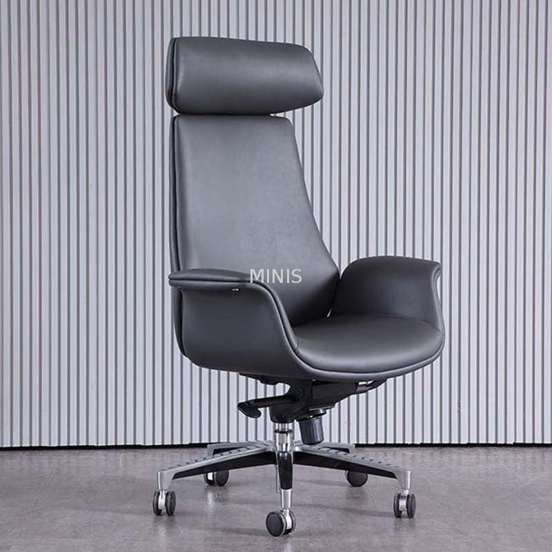 CEO Swivel Regolable Big Strong Brown Leather Office sedia