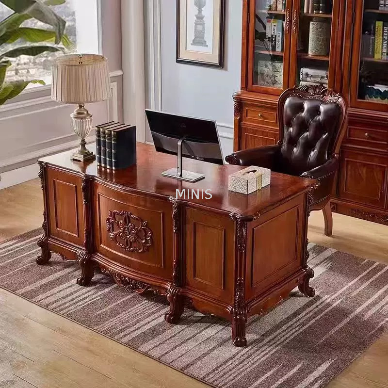 Home Office Furniure Vintage Good Wood Executive Work