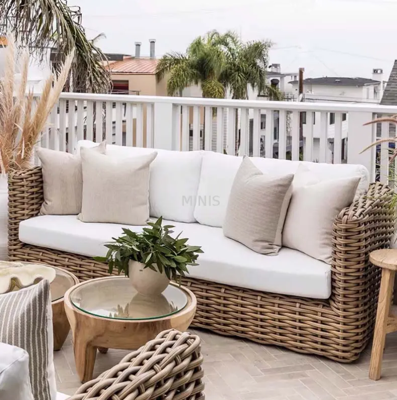 Ourdoor Quality Couch Garden Patio Brown Rattan Durevole divano