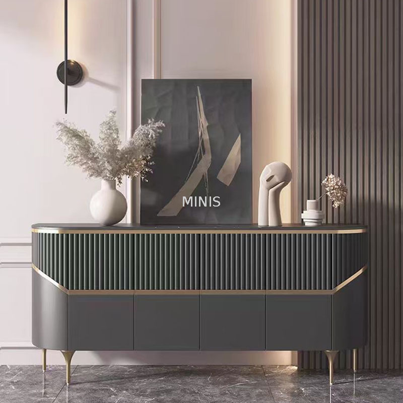 Soggiorno moderno bel tabellone nero con top in marmo
